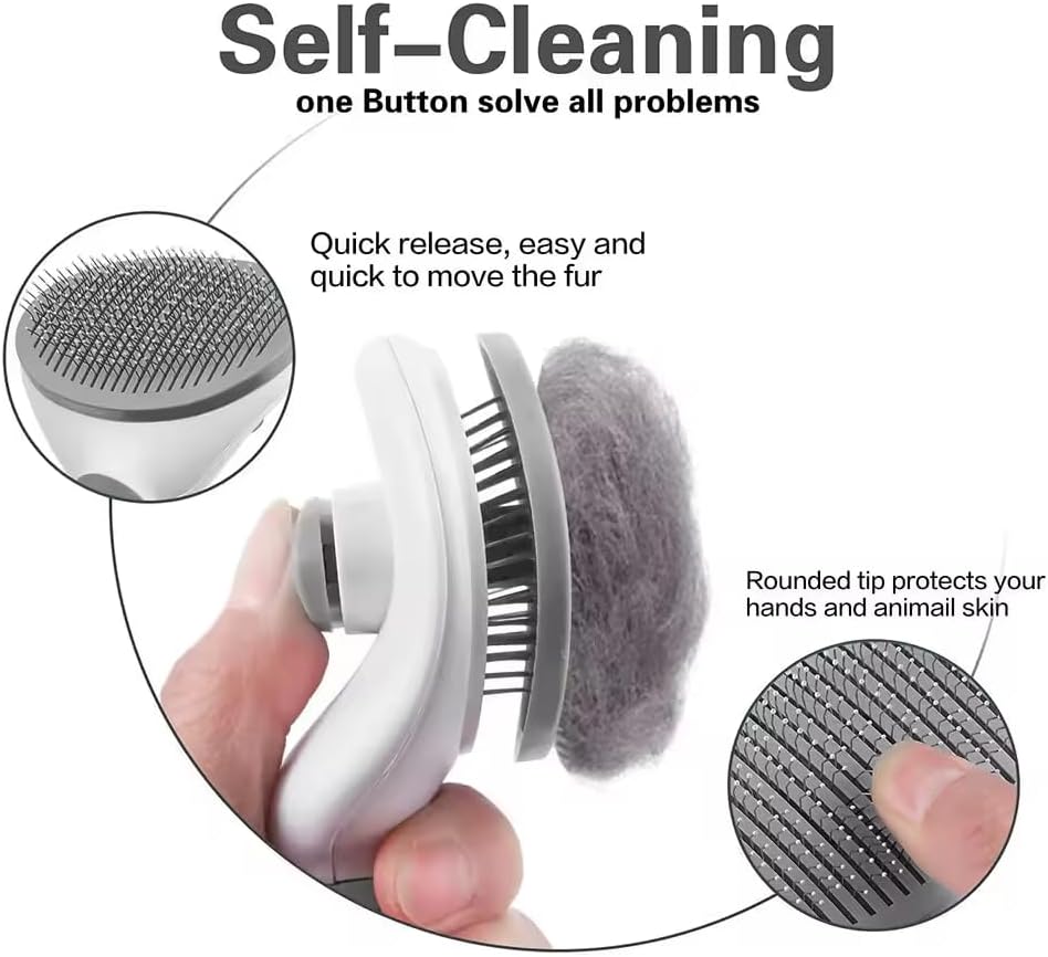 SIZAH Dog and Cat Grooming Brush - Gentle, Effective Pet Grooming for a Clean Home