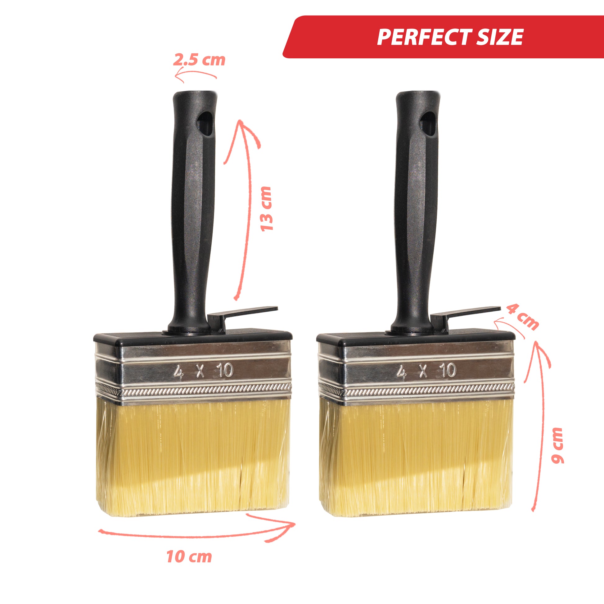 SIZAH Masonry Brush dimensions: 13cm x 4cm - Durable paint brush for stone, brick, concrete, and masonry surfaces