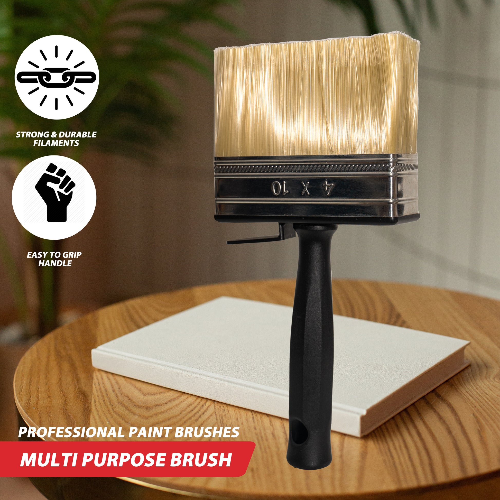 SIZAH Masonry Brush - Multipurpose professional brush with strong, durable filaments for easy handling and application on stone, brick, and concrete surfaces