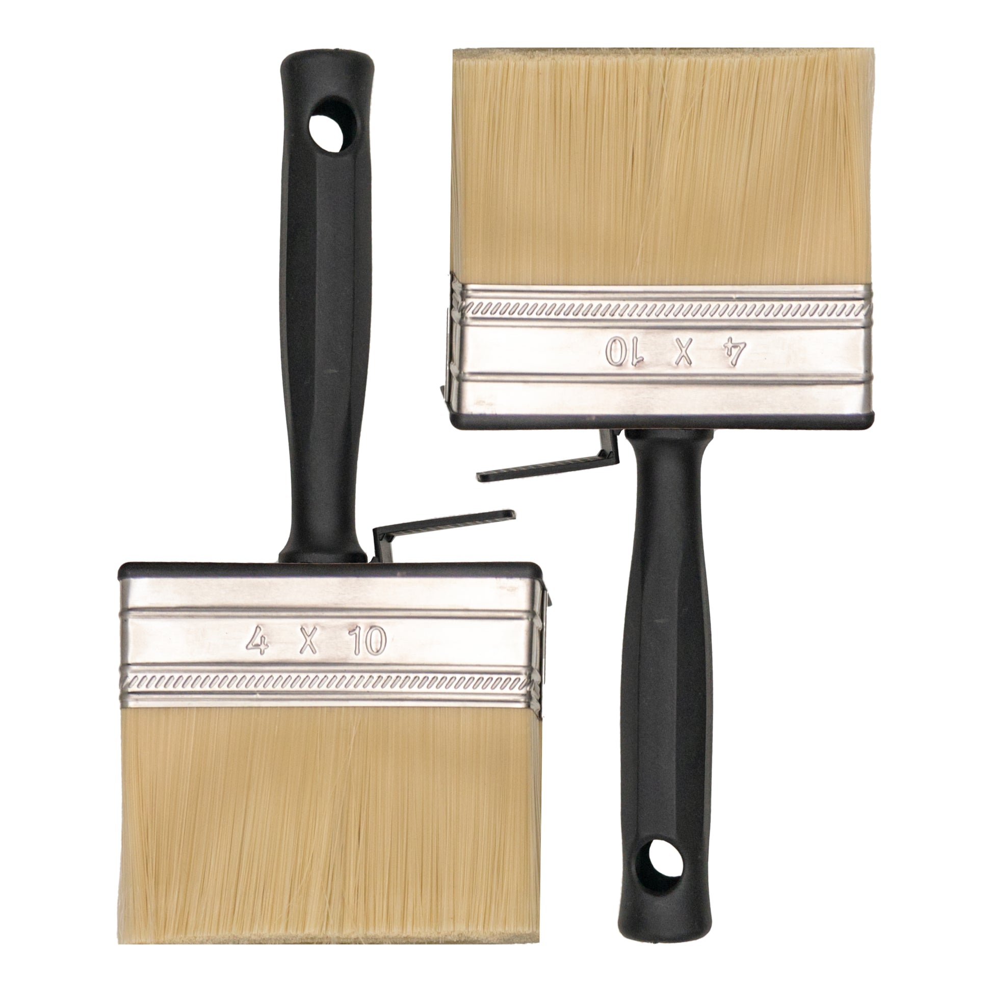 SIZAH Masonry Brush – 13cm x 4cm durable paint brush shown from opposite angles, ideal for painting stone, brick, and masonry surfaces.