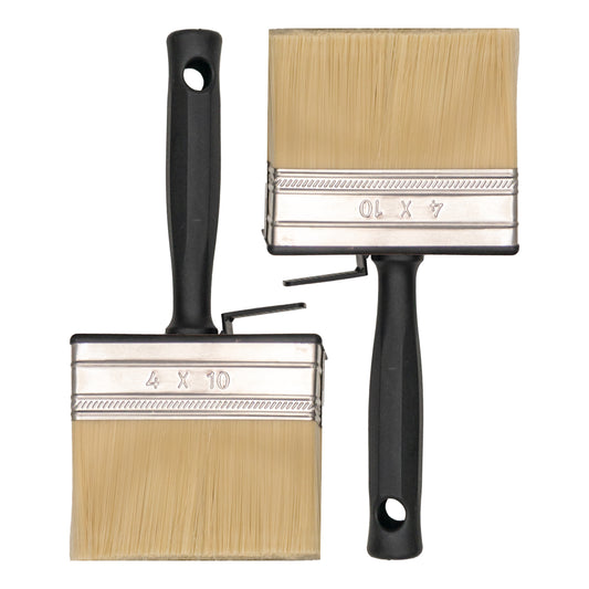 SIZAH Masonry Brush – 13cm x 4cm durable paint brush shown from opposite angles, ideal for painting stone, brick, and masonry surfaces.