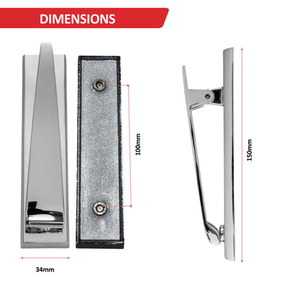 SIZAH Ponytail Door Knocker Dimensions - Detailed image showcasing the exact measurements of the knocker, providing a clear understanding of its size for proper installation and fitting.