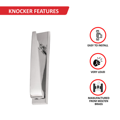 SIZAH Ponytail Door Knocker Features - Easy installation, loud sound, and durable molten brass construction. A perfect blend of function and elegance for your front door.